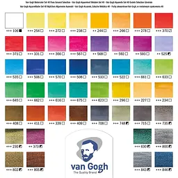 Набір акварельних фарб Van Gogh 48 кювет + пензлик Royal Talens (8712079422875) - мініатюра 4