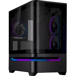 Корпус Asus Prime AP202 ARGB Tempered Glass чорний, без БЖ, Mini Tower, для Micro-ATX / Mini-ITX, 2xUSB 3.2 / 1xType-C, макс.