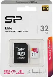 Карта пам'яті Silicon Power microSDHC 32 GB C10 Elite Color 100R (SP032GBSTHBV1V20SP) з адаптером - мініатюра 4