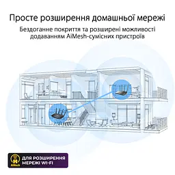 ASUS Маршрутизатор RT-AX57 AX3000 4xGE LAN 1xGE WAN WPA3 MU-MIMO OFDMA MESH - мініатюра 5