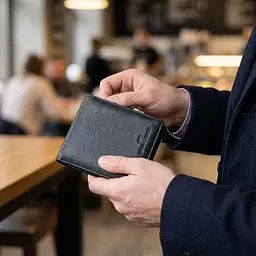 Вертикальне чоловіче портмоне з натуральної шкіри ST Leather 22733 чорне - мініатюра 2