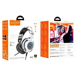 Дротові ігрові навушники Hoco W110 Resource Gaming, RGB, USB, 3.5мм, 2м Білий - мініатюра 4