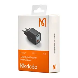 Зарядний пристрій Mcdodo 33 W (Type-A + Type-C) Digital Display Charger CH-1701 чорний - мініатюра 2