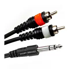 Готовый аудио кабель Jack 6,3 stereo — 2xRCA BIG YC003 10м - мініатюра 1
