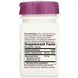 Екстракт виноградних кісточок Nature's Way Grape Seed з вітаміном С 100 мг 30 капсул - мініатюра 2