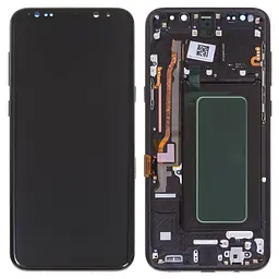 Дисплей для Samsung G955 Galaxy S8 Plus, чорний, з рамкою, Оригінал (переклеєне скло), midnight black