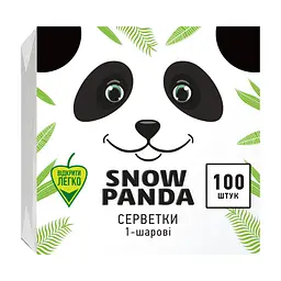 Серветки столові Сніжна Панда одношарові білі 33x33 см 100 шт. (4823019011036)
