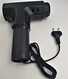 М'язовий масажер для тіла ручний 220V портативний 4 насадки Fascial Gun RF-709 чорний - мініатюра 5