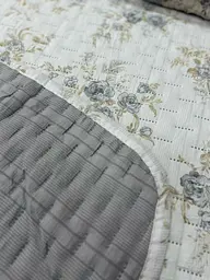 Комплект покривало 200×230 см стьобане з наволочками 50×70 см муслін-жатка євро Білий з чорним - мініатюра 3
