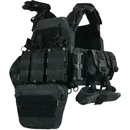 Плитоноска Kiborg GU gen.2 + 8 підсумків Black Multicam (1000-k77001)