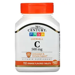 Вітамін C 21st Century Vitamin C 500 mg Chewable, 110 таблеток - Апельсин для підтримки імунітету