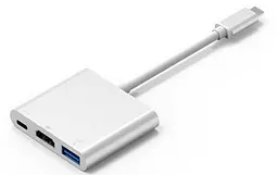 Док-станція S0733 Type-C - HDMI/USB3.0/Type-C (F) кабель 0.1м OEM - мініатюра 3