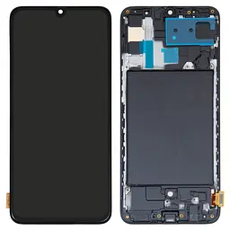 Дисплей Samsung A705 Galaxy A70, A705F/DS Galaxy A70, чорний, з рамкою, ., original LCD size, (OLED)