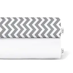 Набір євро простирадло 220х240 WHITE / GREY ZIGZAG COSAS (4822052057506)