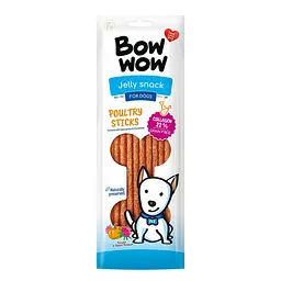Ласощі для собак Bow wow протеїнові палички яловичина,птиця,томати та габруз, 22 см (25 шт в коробці)