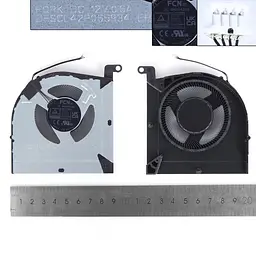 Вентилятор кулер для Lenovo LOQ 15IRH8 16IRH8 Type 82XV 82XW, (12V GPU fan, FQRK DFSCL42P065934) - мініатюра 3