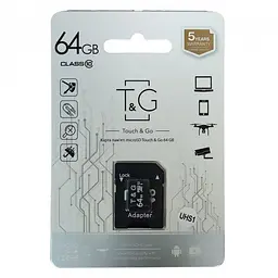 Картка пам'яті MicroSDHC 64 GB UHS-1 Class 10 T&G З адаптером
