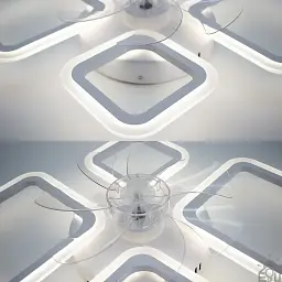 Люстра з вентилятором керована світлодіодна FAN OVAL 38 Вт + 15 Вт 645x500x125 мм Бiла ESLLSE - мініатюра 7