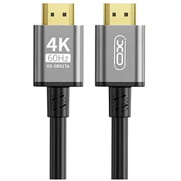 Кабель мультимедійний HDMI to HDMI 3.0m v2.0 black XO (GB017A-HDMI.tranish)