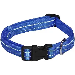 Нашийник для собак Soft Reflective, світловідбивний м'який нейлон, темно-синій, 40–65×2,5 см