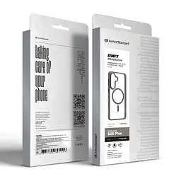 Чехол Samsung Galaxy S26 Plus 5G, Unit MagSafe, серый, прозрачный, MagSafe, противоударный, магнитный, панель-накладка с поддержкой MagSafe, с поддержкой беспроводной зарядки, TPU+PC, защита всего корпуса, ударопрочный, ArmorStandart (ARM89457) - мініатюра 6