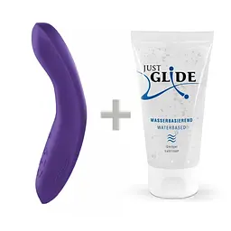 Лубрикант We-Vibe Rave + 50 мл - анатомічний вібратор для точки G, 19, 3х3,4 см фіолетовий