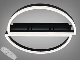 Стельова LED люстра чорна 58W димер пульт 2 рамки
