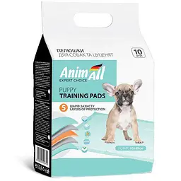 Пелюшки AnimAll Puppy Training Pads для собак та цуценят 60×45 см 10 штук