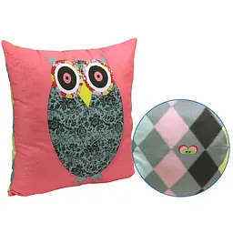 Подушка Руно Owl Grey силіконова 50х50 см рожева (306_Owl Grey) - мініатюра 2