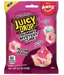Жувальні цукерки Amos Juicy Drop Gummy Mystery Cube Wild Berry 142г