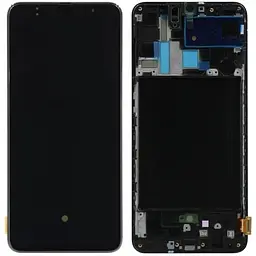Дисплей Samsung A705 Galaxy A70 чорний, TFT (In-Cell) без функції відбитка пальця, з рамкою