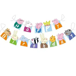 Гірлянда Свинка Пеппа Happy Birthday one size, різнобарвний