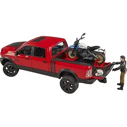 Ігровий набір Bruder Позашляховик Dodge RAM 2500 з мотоциклом та мотоциклістом 1:16 (02502) - мініатюра 3