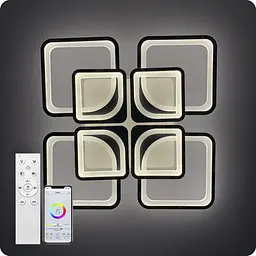 Люстра світлодіодна 517 Light 3color з пультом 240Вт Чорний (01758) - мініатюра 8