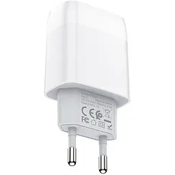 Зарядний пристрій Hoco C72A Glorious (1USB, 2.1А) White (6931474713018) + кабель Type-C - мініатюра 7