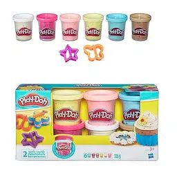 Набір пластиліну Hasbro Play-Doh 6 баночок з конфетті (B3423) - мініатюра 3