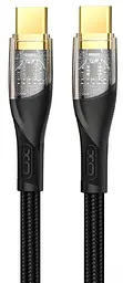 USB Кабель XO NB-Q223B Type-C-Type-C Прозорий Золотистий Plated 60W 1.0m Чорний