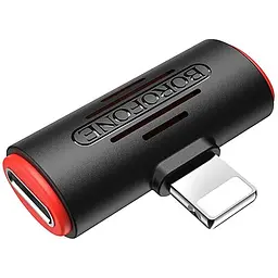 Перехідник Borofone BV6 Comfortable dual Lightning digital audio converter Black - мініатюра 2