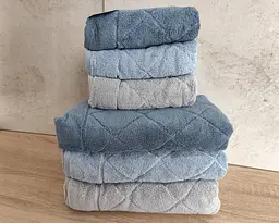 Набір турецьких махрових рушників Cestepe MicroCotton Premium 3 штуки 50x90 + 3 штуки 70х140 Eva 1 щільність 600 г/м2 - мініатюра 3