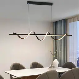 Закручена LED люстра у чорному корпусі 100 см | Арт. H22L-1000 BK | Line F