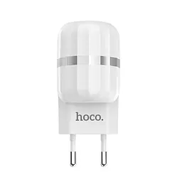 Мережевий зарядний пристрій 2USB Hoco C41A 2.4A White + USB Cable iPhone 6
