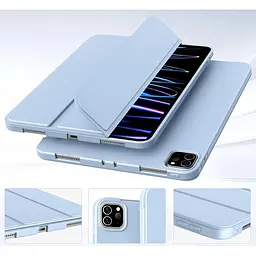 Чохол-книжка BeCover Tri Fold Soft TPU Silicone для Apple iPad Pro 11" M4 2024 Light Blue (711748) - мініатюра 2