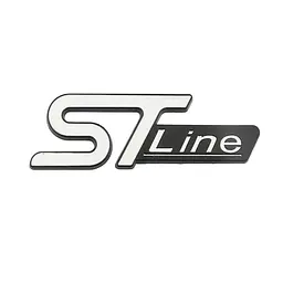 Емблема напис STLine для Ford білий + чорний 96х35мм метал