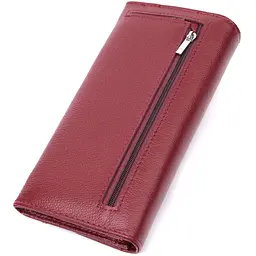 Гаманець для жінок із натуральної шкіри з геометричним клапаном ST Leather 22547 бордовий - мініатюра 6