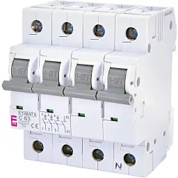 Автоматичний вимикач ETI ETIMAT 6 3p+N C 63 А (6 kA) (2146522)