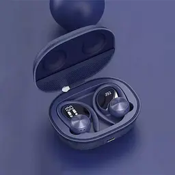 Бездротові спортивні Bluetooth навушники TWS J92 з тканинним зарядним кейсом і сенсорами управління чорні - мініатюра 2