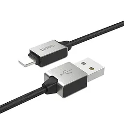 Кабель Hoco Refined steel U49 Lightning чорний - мініатюра 1