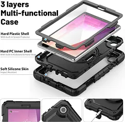 Чохол Rugged 3 Layers броньований протиударний з захистом Lenovo Tab M8 4th Gen TB300 Чорний - мініатюра 5