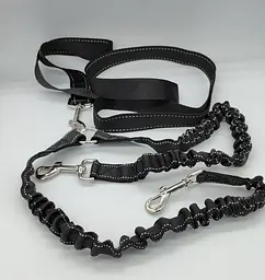 Повідець для двох собак Derby Dog Double Leash подвійний еластичний чорний - мініатюра 3