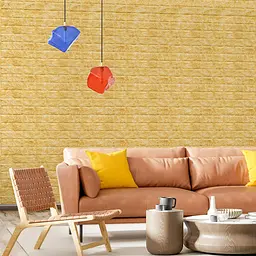 Декоративна 3D панель Sticker Wall самоклейка 700х770х5мм Глибока жовта цегла 068 SW-00000168 - мініатюра 5
